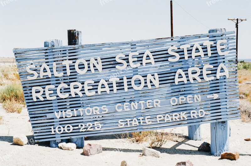 Salton Sea Sign Sand Beach