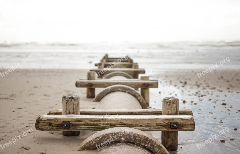 Beach Sand Water Wood Dock