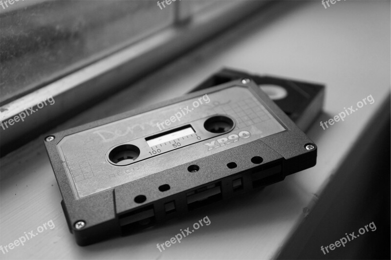 Cassette Tape Audio Black And White Free Photos