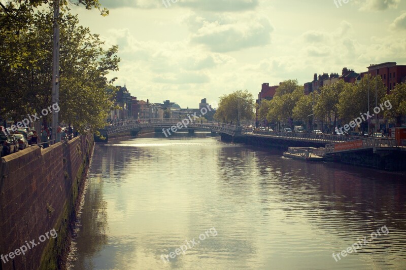 River Liffey Dublin Ireland Bridge Water