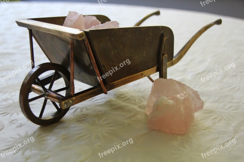 Wheelbarrow Stones Copper Farmer Miniature