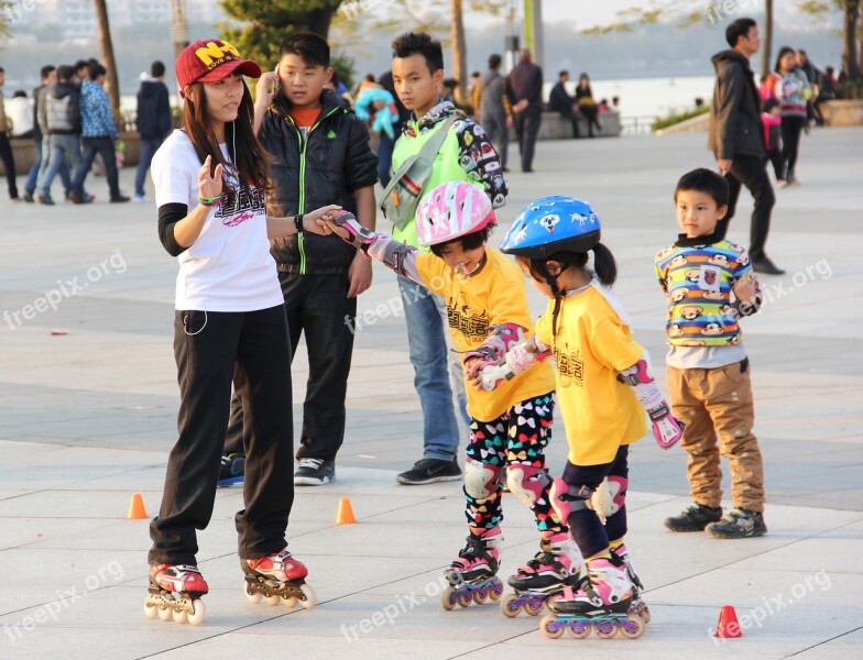 Skating Kids Young Sports Street