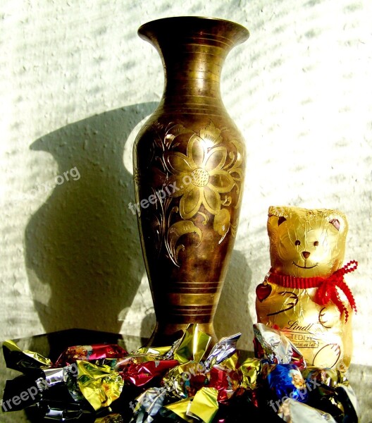 Still Life Light Shadow Candy Chocolate Teddy Bear Free Photos