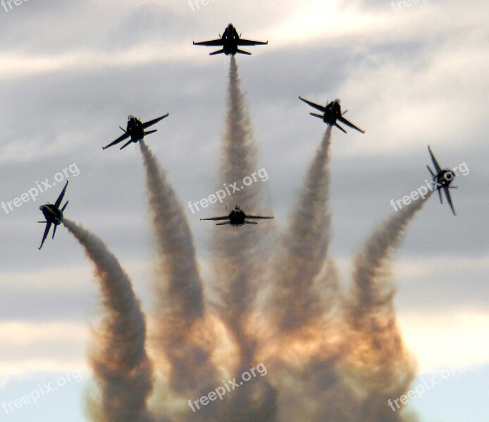 Air Show Blue Angels Formation Military Aircraft