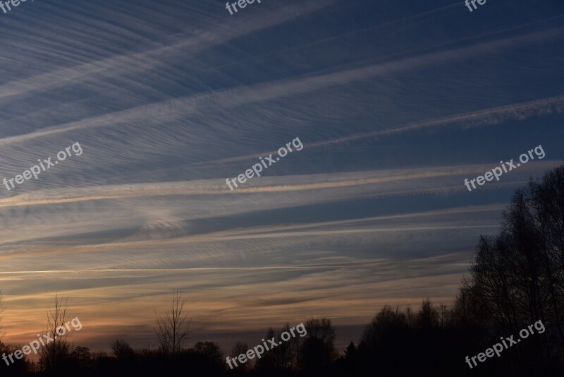 Sunset Sky Evening Sky Clouds Afterglow