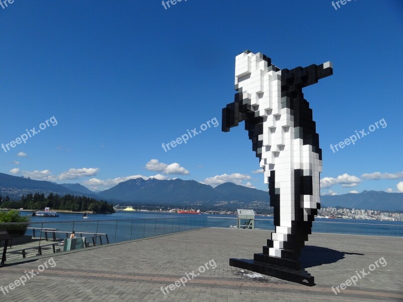 Sculpture Whale Outdoor Vancouver Mountain