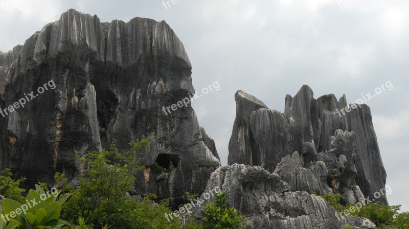 China Kunming Stone Forest Stones Landscape