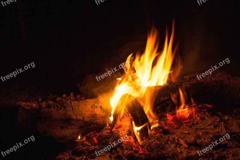 Campfire Lighting Fire Free Photos