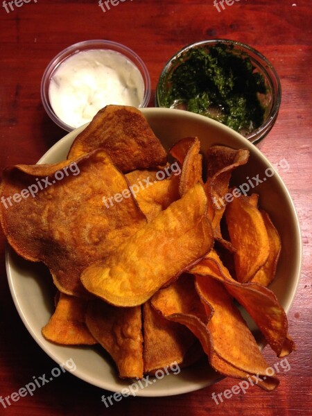 Paleo Chips Sweet Potato Chips Healthy Yam Free Photos