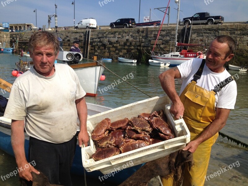 Fishermen Crabs Newquay Free Photos