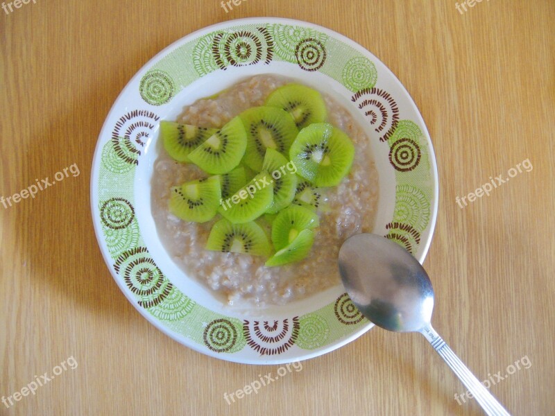 Breakfast Healthy Food Fruit Kiwi Plate