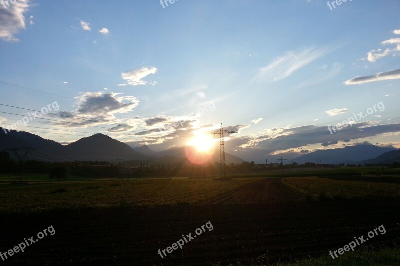 Sky Sun Sunset Clouds Blue