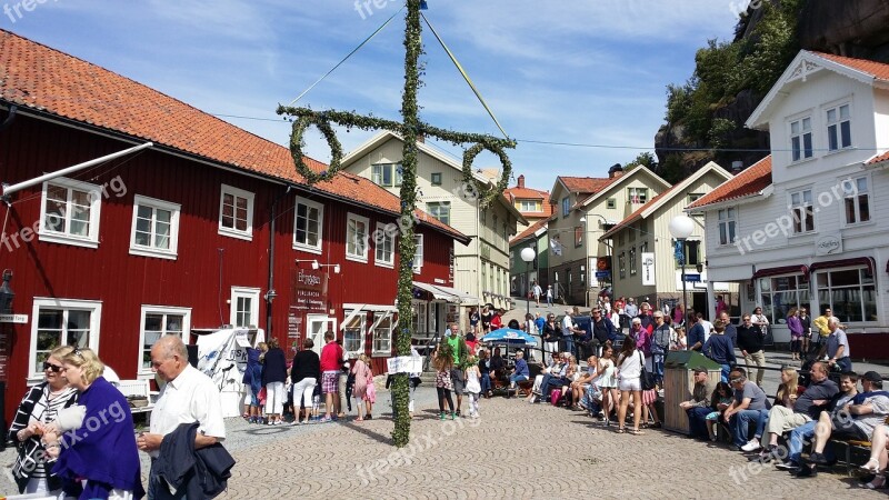 Ingrid Bergman Square Celebrations People Summer Fjällbacka