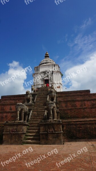 Temple Nepal Bhaktapur Building Stairs