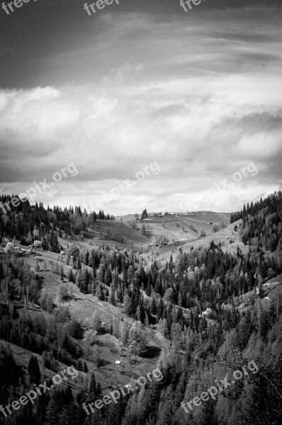 Black Dark Grey Clouds Hills