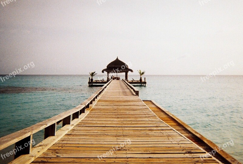 Sky Water Pier Wood Tropical