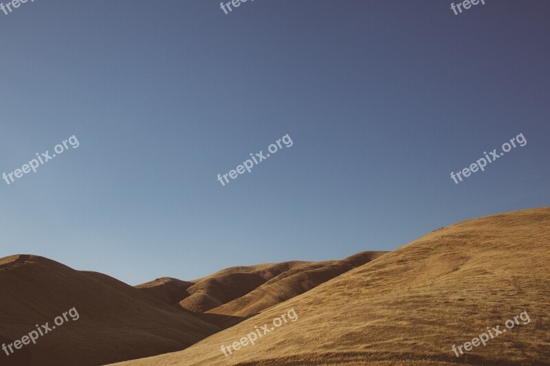 Blue Sky Hills Fields Free Photos