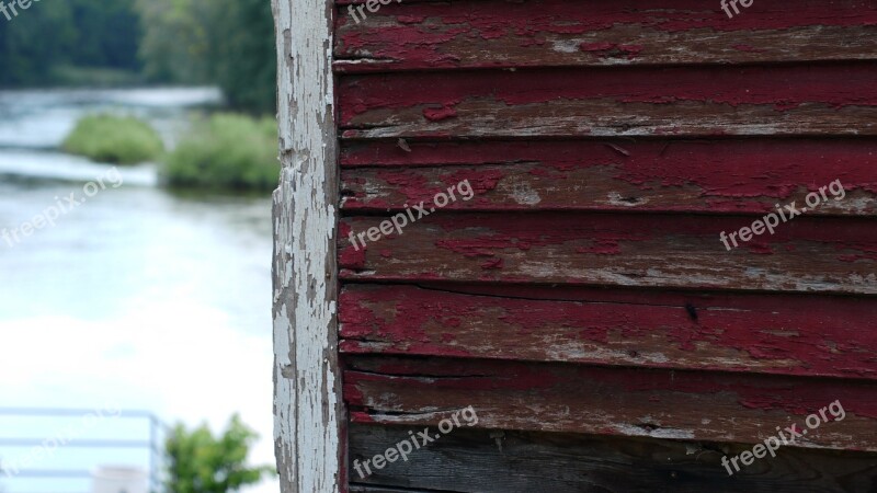 Red Siding Chipped Wood Paint