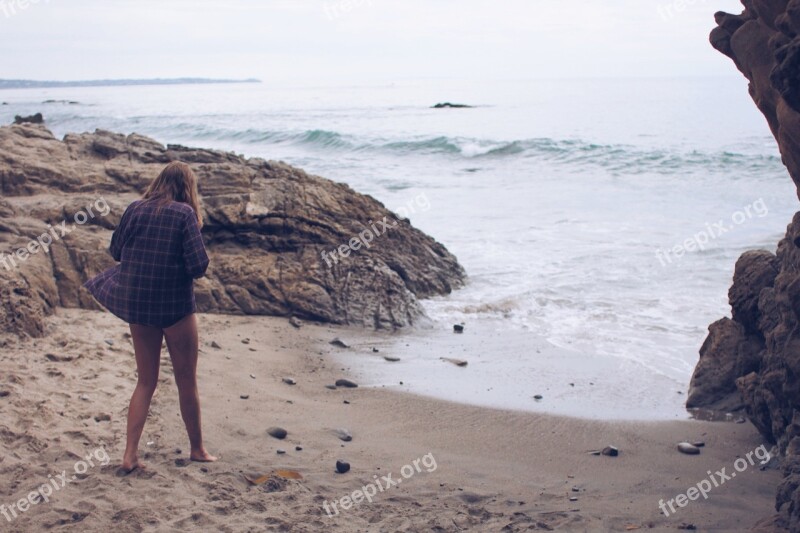 Beach Sand Water Waves Shore