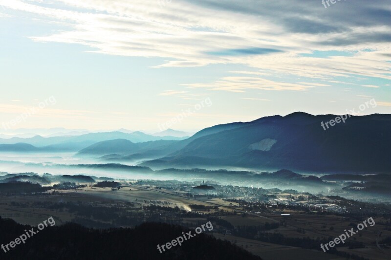 Blue Sky Clouds Country Town