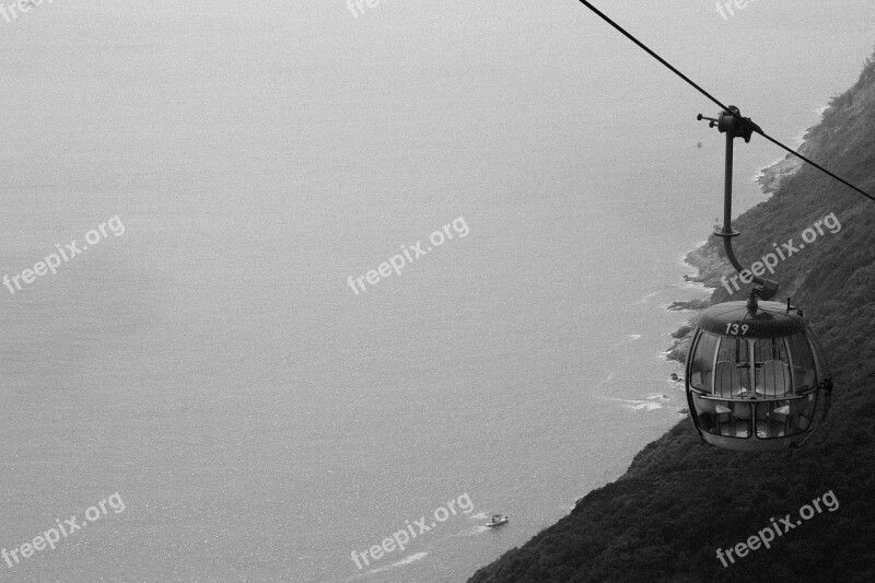 Gondola Lift Mountains Coast Water