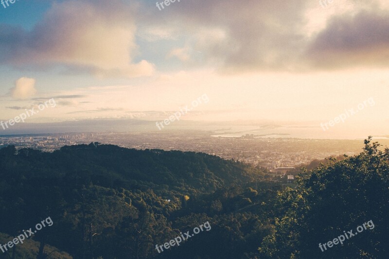 Sunrise Aerial View City Buildings