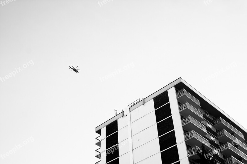 Building Apartment Architecture Balconies Helicopter