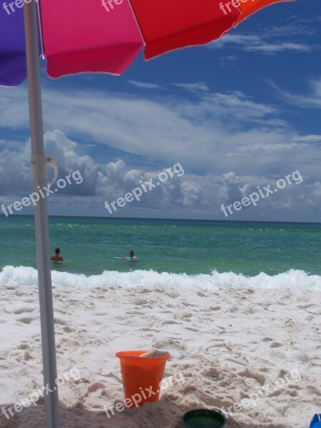 Beach White Sand Sea Bucket