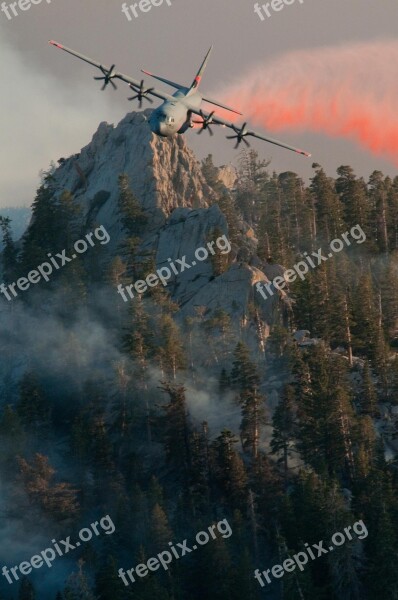 Aircraft Fire Retardant Drop Forest