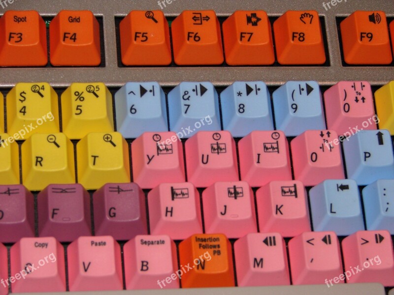 Keyboard Colorful Color Computer Input