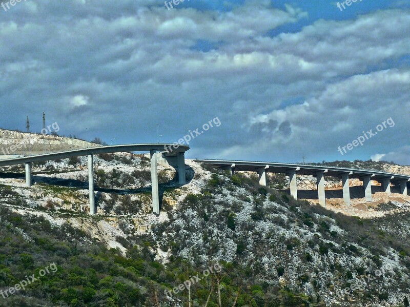 Bridge Roadway Mountainous Flyover Freeway