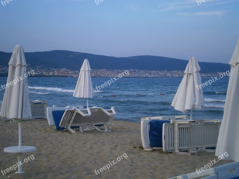 Bulgaria Sea Sand Beach Evening