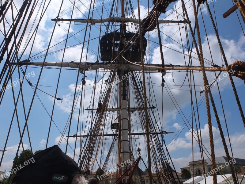 La Fayette Frigate Hermione Sailing Boat Old Rig Former