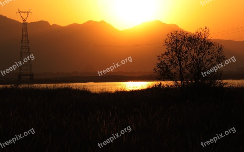 Sunset Jiang Sun Nature Landscape