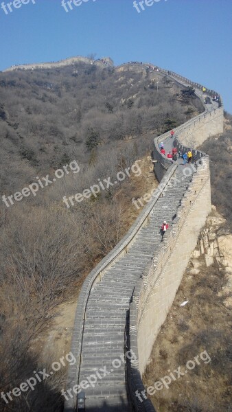 The Great Wall Beijing Stairs Free Photos