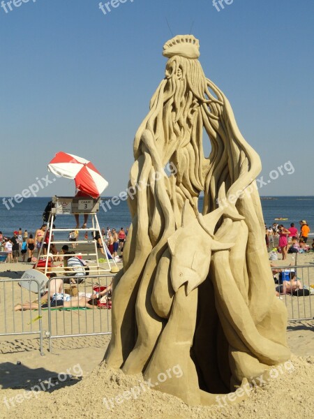 Sand Sculpture Beach Sky Sun