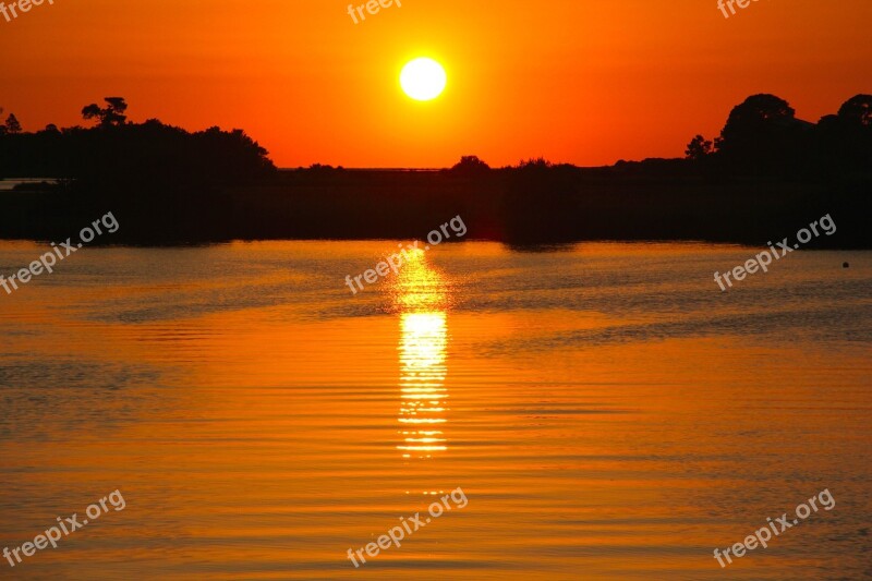 Sunset Florida Nature Gulf Orange