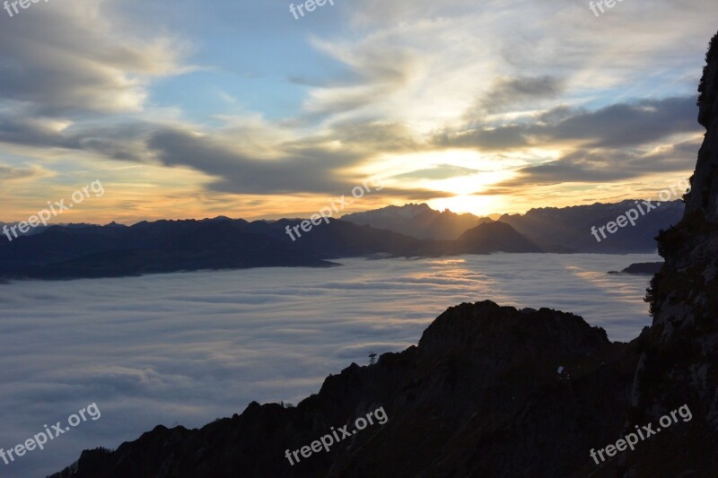 Salzburg Austria Unterberg Fog Clouds