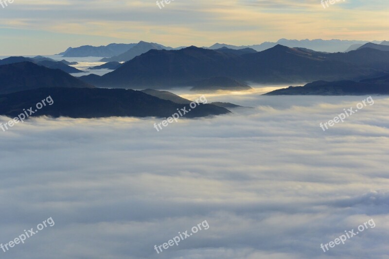 Salzburg Austria Unterberg Fog Clouds