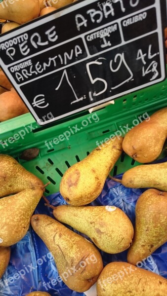 Supermarket Organic Fruits Price Pears Free Photos