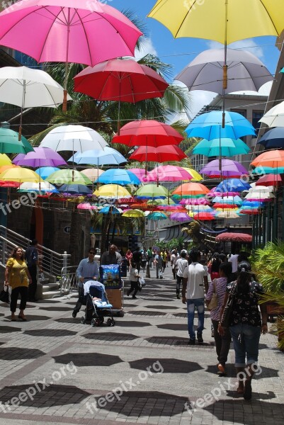 Umbrellas Outdoor Colorful Nature People