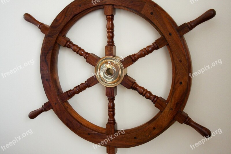 Wooden Steering Wheel Sailing Symbol Nautical Gift Maritime Decoration Marine Style