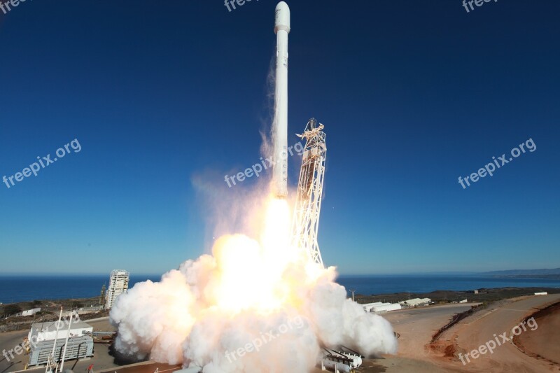 Lift-off Rocket Launch Spacex Launch Flames