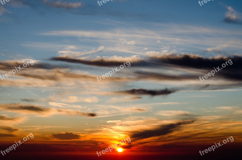 Sunset Sky Evening Sky Clouds Abendstimmung