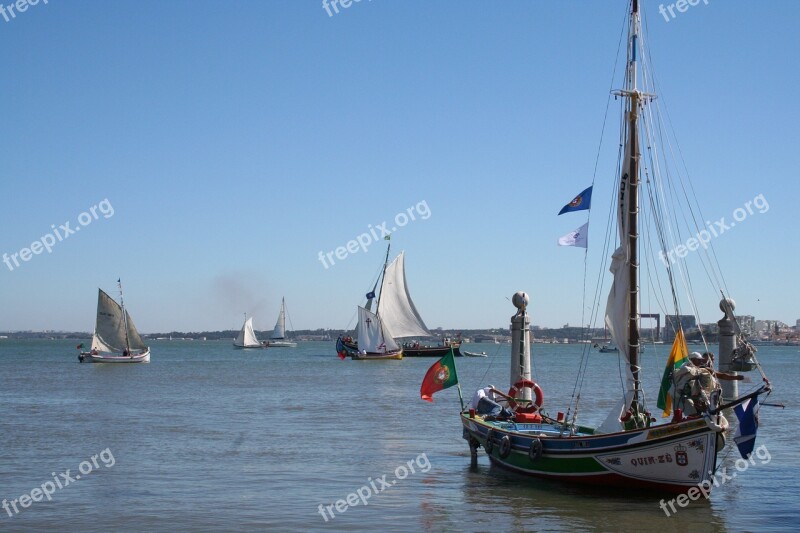 Boats Tagus River Tourist Free Photos