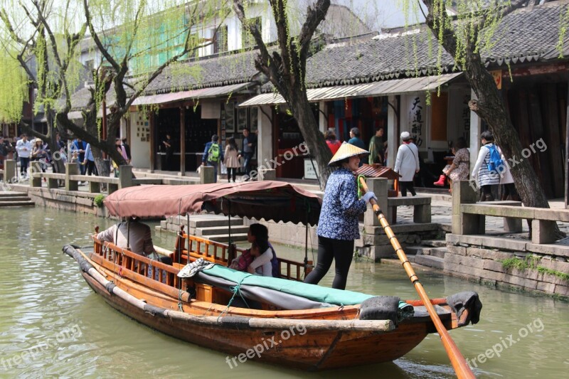 Zhouzhuang Ship Boatman The Scenery Tourism