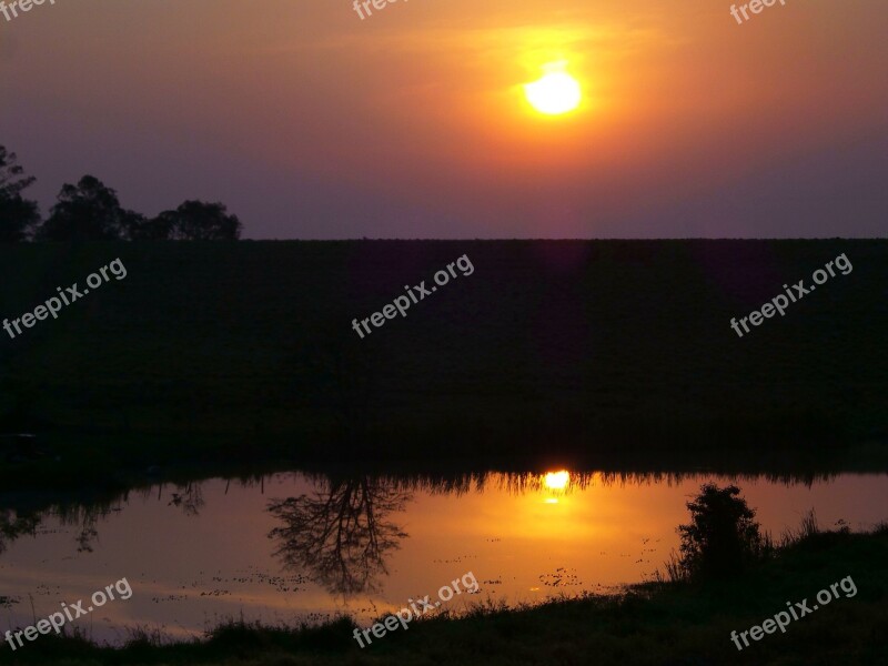 Sol Reflection Lake Dawn Free Photos