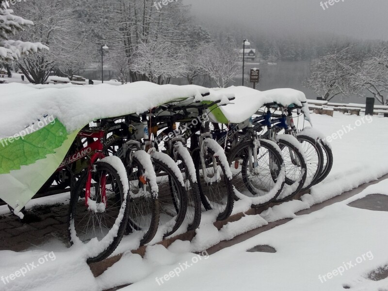 Bicycle Snow Winter Free Photos