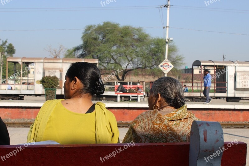 Ladies Waiting Old Female Person