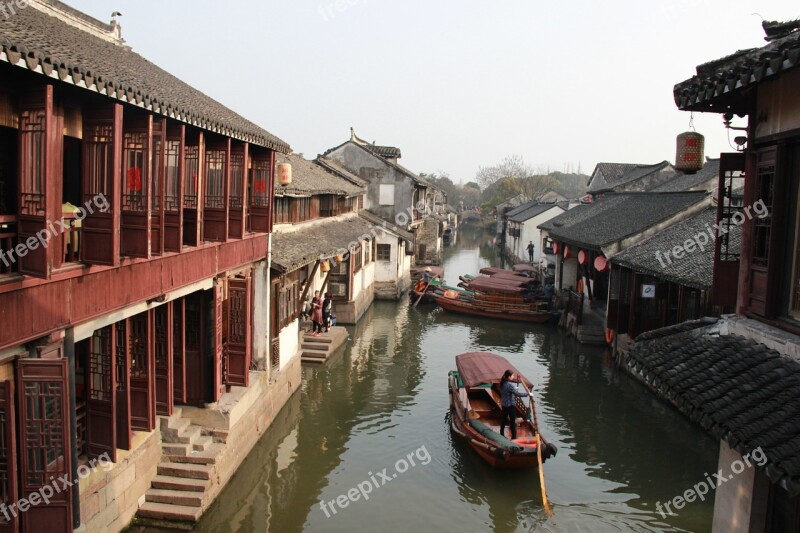 Zhouzhuang Ship Water Jiangnan Houses